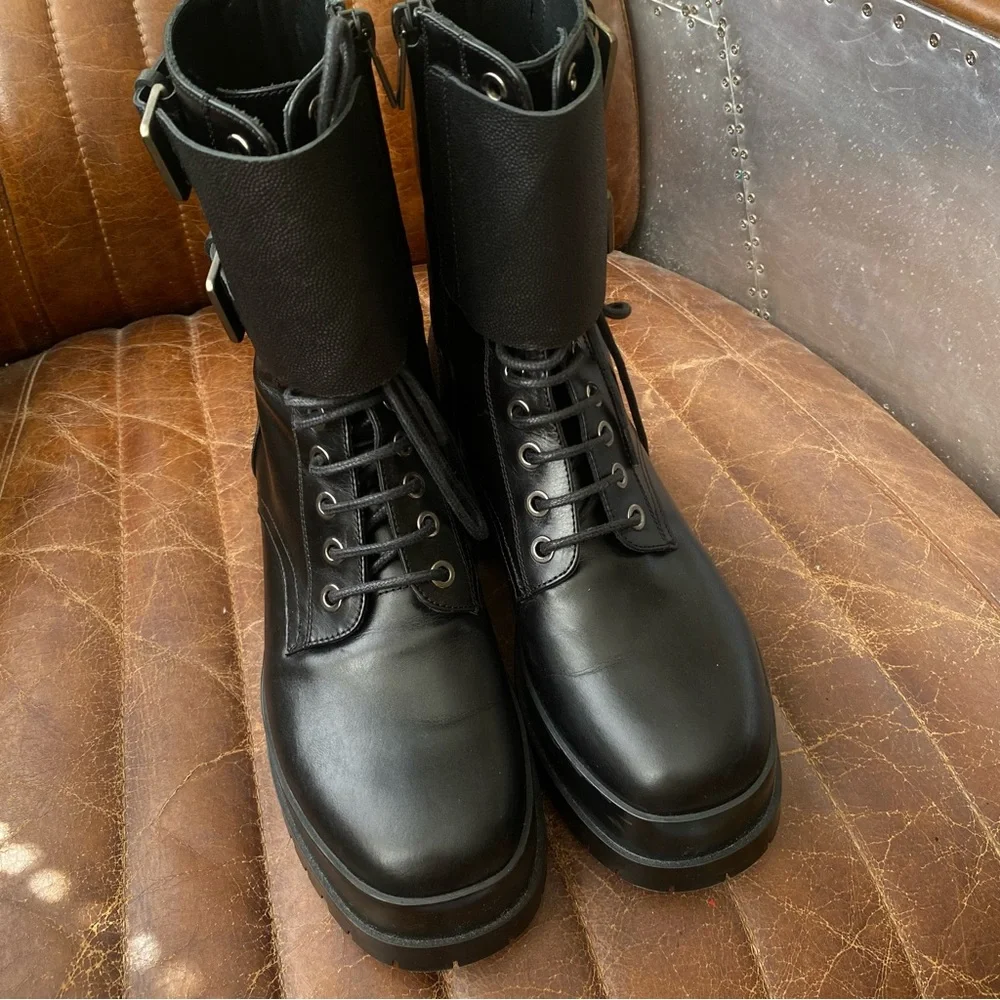 ROBERT CLERGERIE | Willy Leather Combat Lace-Up Boots - Picture 2 of 5